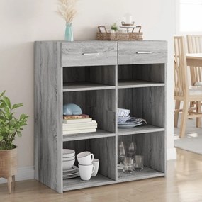 vidaXL Aparador 80x42,5x93 cm derivados de madeira cinzento sonoma