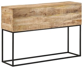 Mesa consola 110x30x75 cm madeira mangueira áspera maciça/ferro