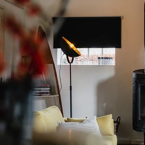 Candeeiro de pé preto com dourado 35 cm ajustável - Magnax