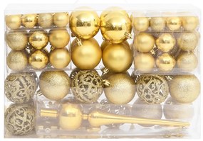 111 pcs conjunto de enfeites de Natal poliestireno dourado