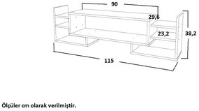 Móvel de TV Sema – Branco – 115 cm x 38,2 cm x 29,6 cm
