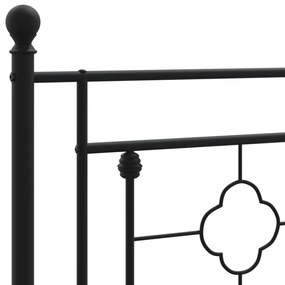 Estrutura de cama em metal com cabeceira 180x200 cm preto
