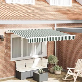 vidaXL Toldo Retrátil Manual Amarelo e Laranja e Branco 2,5 x 2 m