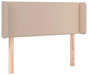 Cabeceira cama c/ LED couro artificial 93x16x78/88cm cappuccino
