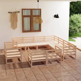 vidaXL 11 pcs conjunto lounge de jardim pinho maciço