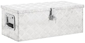 Caixa de arrumação 70x31x27 cm alumínio prateado