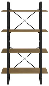 Estante com 4 prateleiras 80x30x140 cm pinho maciço castanho