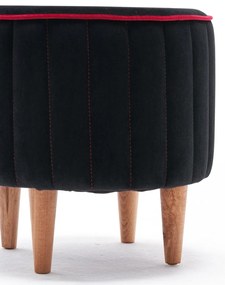 **** Pouffe Lindy – Anthracite &amp; Rosa – 40x40x40 cm

**