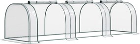 Estufa para Jardim Estufa Pequena para Cultivo de Plantas com 3 Janelas 350x100x80 cm Transparente e Verde