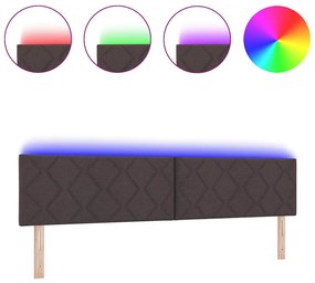 Cabeceira LED vidaXL Design Blocos de Diamante Castanho 200 cm Tecido