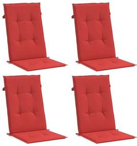 Almofadões para cadeiras altas de jardim 4 pcs tecido vermelho