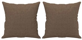 Sofá 2 lugares + almofadas decorativas 140 cm tecido castanho