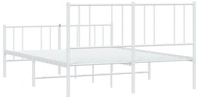 Estrutura de cama com cabeceira e pés 120x200 cm metal branco