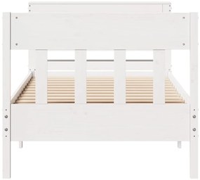 Cama sem colchão 75x190 cm madeira de pinho maciça branco