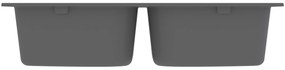 Pia de Cozinha Cinza 760x480x184 mm Granito