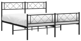 Estrutura de cama sem colchão com pés 160x200 cm preto