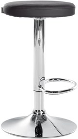 Banco de bar Ponte em couro sintético e com estrutura cromada 38,5 x 60-81 x 38,5 cm Preto