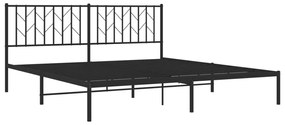 Estrutura de cama em metal com cabeceira 180x200 cm preto