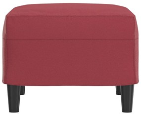 Apoio de pés 60x50x41 cm couro artificial vermelho tinto