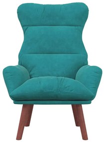 Poltrona Relaxante de Veludo Turquesa