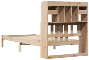 Cama com estante sem colchão 90x190 cm pinho maciço