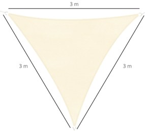 Vela de Sombra Triangular 3x3x3 m Toldo Vela de HDPE com Proteção UV A