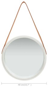 Espelho de parede com alça 40 cm prateado