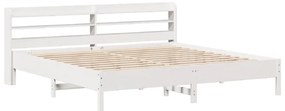 Cama sem colchão 200x200 cm madeira de pinho maciça branco