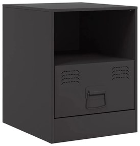 Mesas de cabeceira 2 pcs 34,5x39x44 cm aço preto