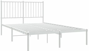 Estrutura de cama com cabeceira 120x190 cm metal branco
