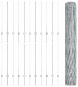 Postes de Cerca 22 pcs U-Channel 100 cm Aço Galvanizado
