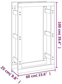 Suporte para lenha 60x25x100 cm pinho maciço branco