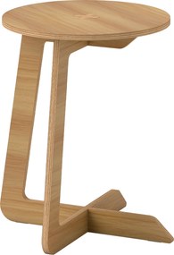 HOMCOM Mesa Auxiliar em Forma de C Mesa Redonda com Montagem Rápida Ideal para Espaços Pequenos Sala, Quarto Ø39x50,5 cm Madeira | Aosom Portugal