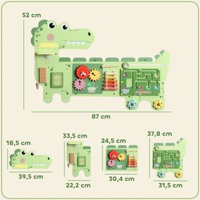 Brinquedo «Busy Board», Quadro de Atividades de Parede com Dinossauros, Quadro Educativo de Motricidade para Bebés, para Rapazes e Raparigas dos 2 aos