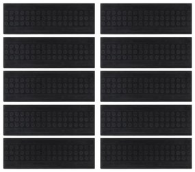 Tapetes para degraus de escada 10 pcs 25x75 cm borracha