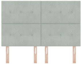Cabeceira vidaXL Botão Tufted Cinza Claro 160 cm Veludo
