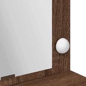 Mesa de Maquiagem vidaXL com Luzes LED em Castanho Carvalho 100x41x135