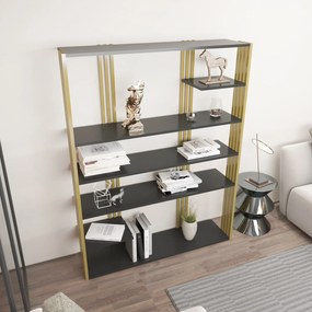 Estante Jenny – Antracite e Dourado – 120x160x29,6 cm