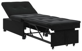 vidaXL Sofá-Cama Preto 67 x 194 x 38 cm Veludo