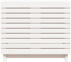 Cesto de roupa suja 88,5x44x76 cm pinho maciço branco