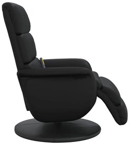 Cadeira massagens reclinável c/apoio pés couro artificial preto