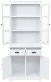 Aparador c/ 4 portas em MDF + madeira de pinho 80x40x180 cm