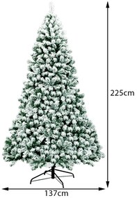 Árvore de Natal artificial flocada de neve, sem iluminação, com 242 galhos, de 4,5 pés