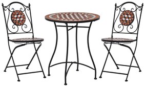 3 pcs conjunto bistro em mosaico azulejos de cerâmica terracota