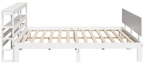 Estrutura de cama c/ cabeceira sem colchão 200x200 cm branco