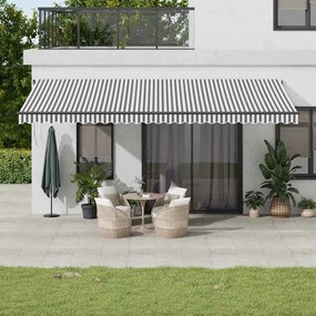 Toldo retrátil manual 600x300 cm antracite e branco