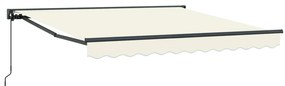 vidaXL Toldo Retrátil Manual Creme 350 x 250 cm Poliéster e Metal