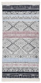 vidaXL Tapete 80x150 cm algodão rosa e ciano
