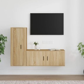 vidaXL 2pcs conjunto móveis de TV derivados de madeira carvalho sonoma