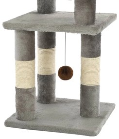 Árvore com postes arranhadores sisal 65 cm cinzento